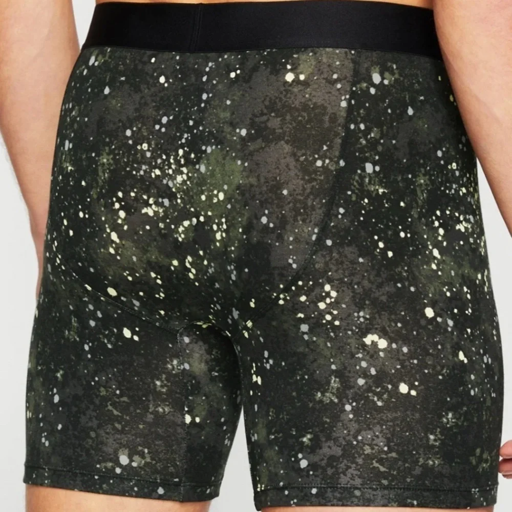 NWT, Fabletics, The 24-7 Boxer Brief, Black Space Splatter, Large‎
